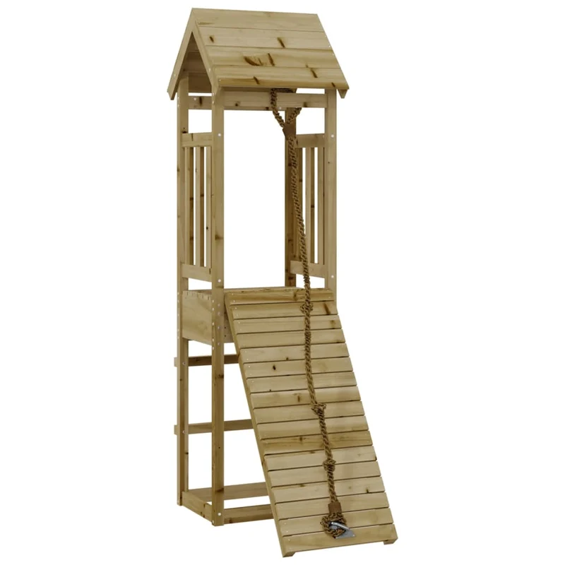 Maisonnette de jeu avec mur d'escalade 131 x 64 x 207 cm bois de pin imprégné 02_0004796