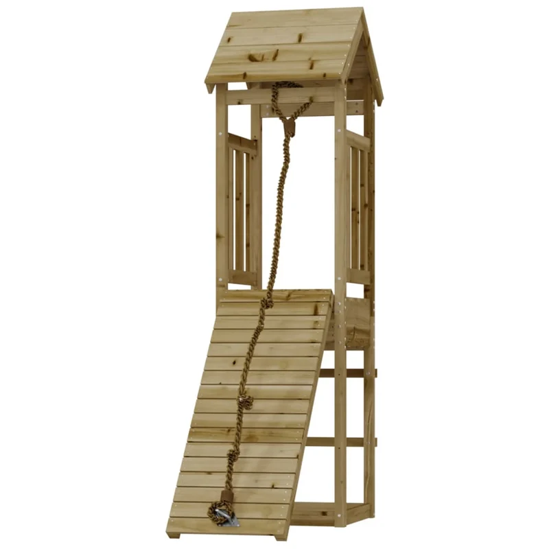Maisonnette de jeu avec mur d'escalade 131 x 64 x 207 cm bois de pin imprégné 02_0004796