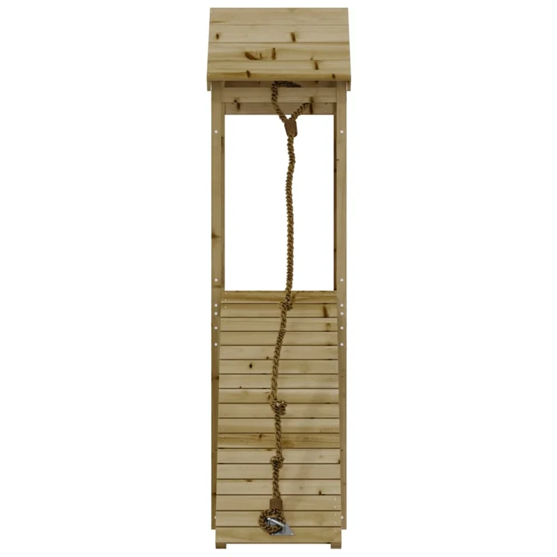 Maisonnette de jeu avec mur d'escalade 131 x 64 x 207 cm bois de pin imprégné 02_0004796