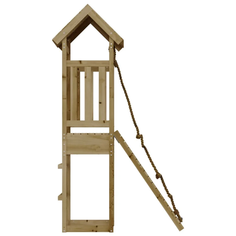 Maisonnette de jeu avec mur d'escalade 131 x 64 x 207 cm bois de pin imprégné 02_0004796