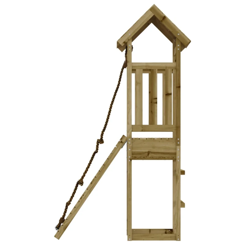 Maisonnette de jeu avec mur d'escalade 131 x 64 x 207 cm bois de pin imprégné 02_0004796