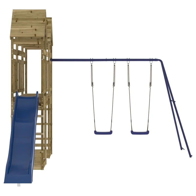 Aire de jeux d'extérieur balançoires toboggan portiques robuste jeux jardin 315 x 547 x 264 cm bois de pin imprégné 02_0004703