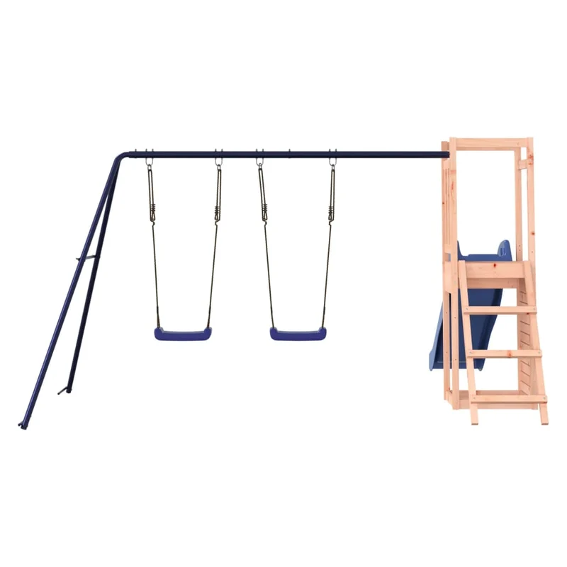 Aire de jeux d'extérieur balançoires toboggan portiques robuste jeux jardin 308 x 321 x 169 cm bois massif de douglas 02_0004627