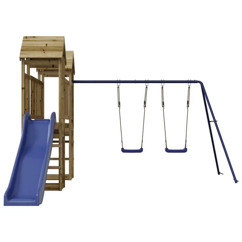 Aire de jeux d'extérieur balançoires toboggan portiques robuste jeux jardin 308 x 461 x 207 cm bois de pin imprégné 02_0004828