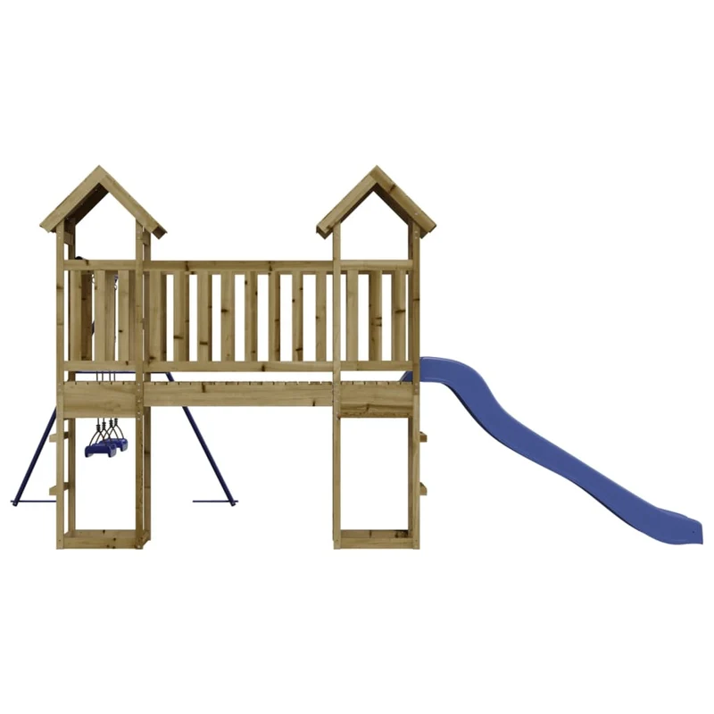 Aire de jeux d'extérieur balançoires toboggan portiques robuste jeux jardin 308 x 461 x 207 cm bois de pin imprégné 02_0004828