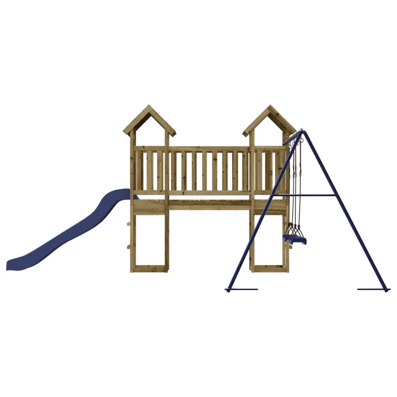 Aire de jeux d'extérieur balançoires toboggan portiques robuste jeux jardin 308 x 461 x 207 cm bois de pin imprégné 02_0004828