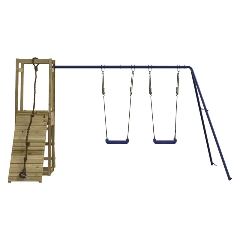Aire de jeux d'extérieur balançoires toboggan portiques robuste jeux jardin 308 x 184 x 169 cm bois de pin imprégné 02_0004658