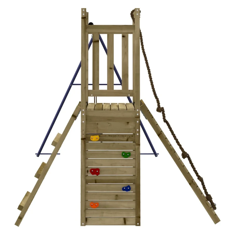 Aire de jeux d'extérieur balançoires toboggan portiques robuste jeux jardin 308 x 184 x 169 cm bois de pin imprégné 02_0004658