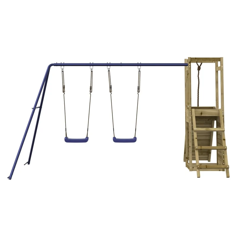 Aire de jeux d'extérieur balançoires toboggan portiques robuste jeux jardin 308 x 184 x 169 cm bois de pin imprégné 02_0004658