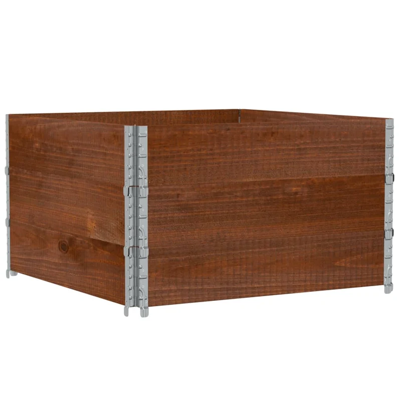 Jardinière bac lit surélevé plantes fleurs terrasse jardin 100 x 100 cm bois massif de pin marron 02_0037245