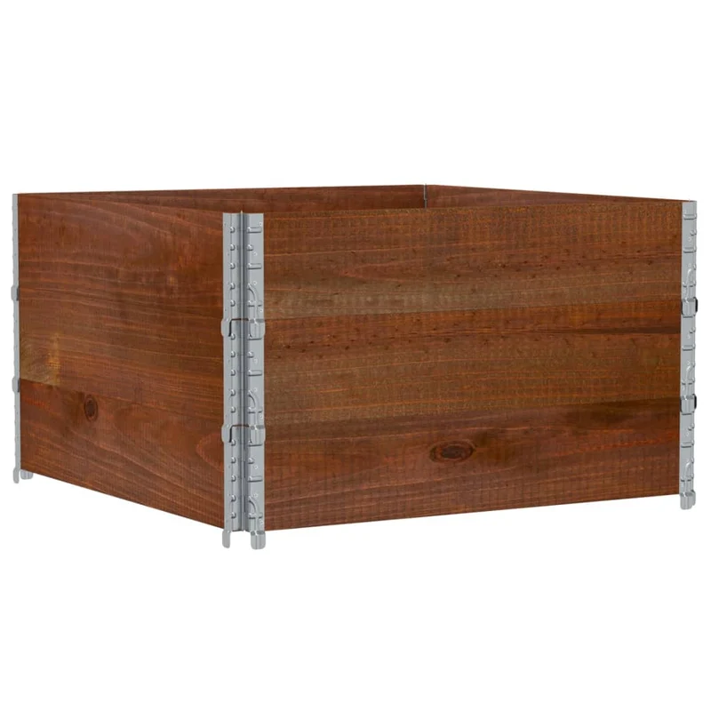 Jardinière bac lit surélevé plantes fleurs terrasse jardin 100 x 100 cm bois massif de pin marron 02_0037245