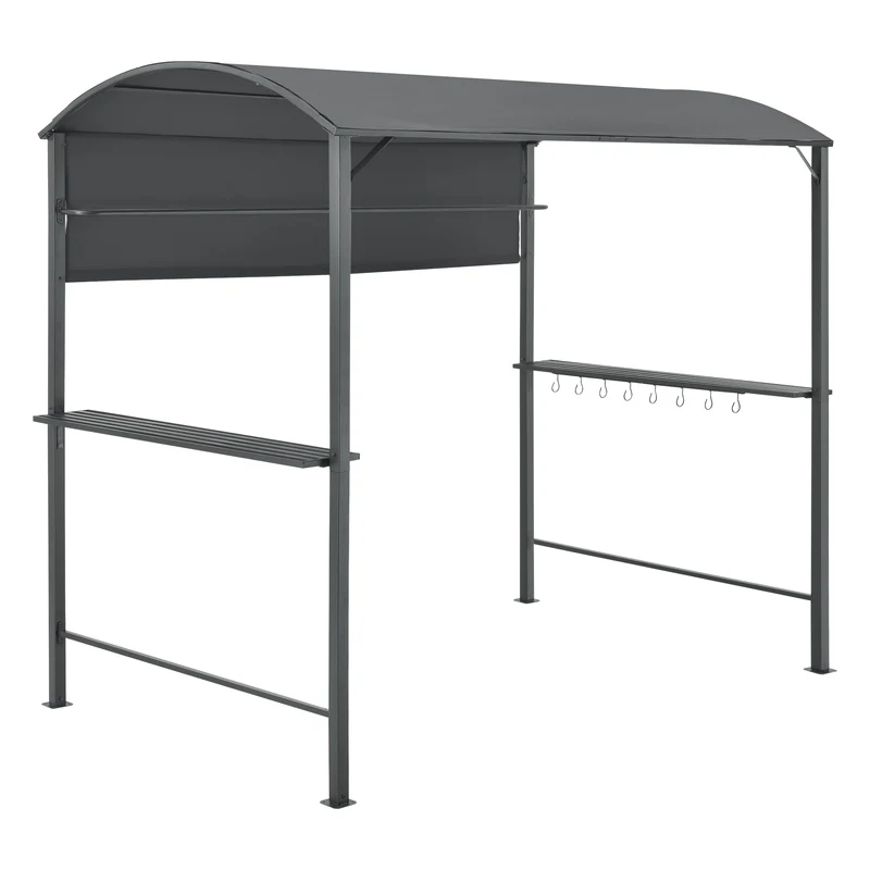 Tonnelle pavillon de barbecue 215 x 220 x 140 cm anthracite gris foncé 03_0008739