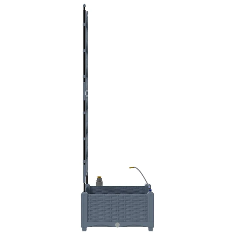 Cache-pot de jardin moderne avec irrigation 40 x 40 x 126 cm extérieur durable en acier gris clair 02_0058592