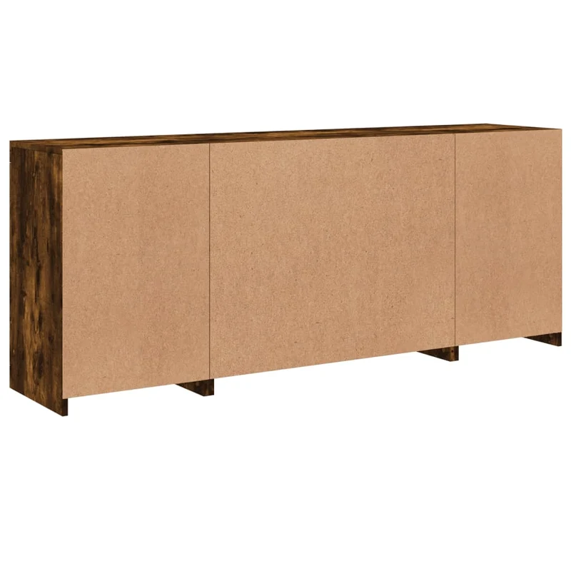 Buffet bahut commode armoire meuble de rangement organisateur cuisine salle de séjour salon avec lumières LED 163 x 37 x 67 cm marron 02_0029873