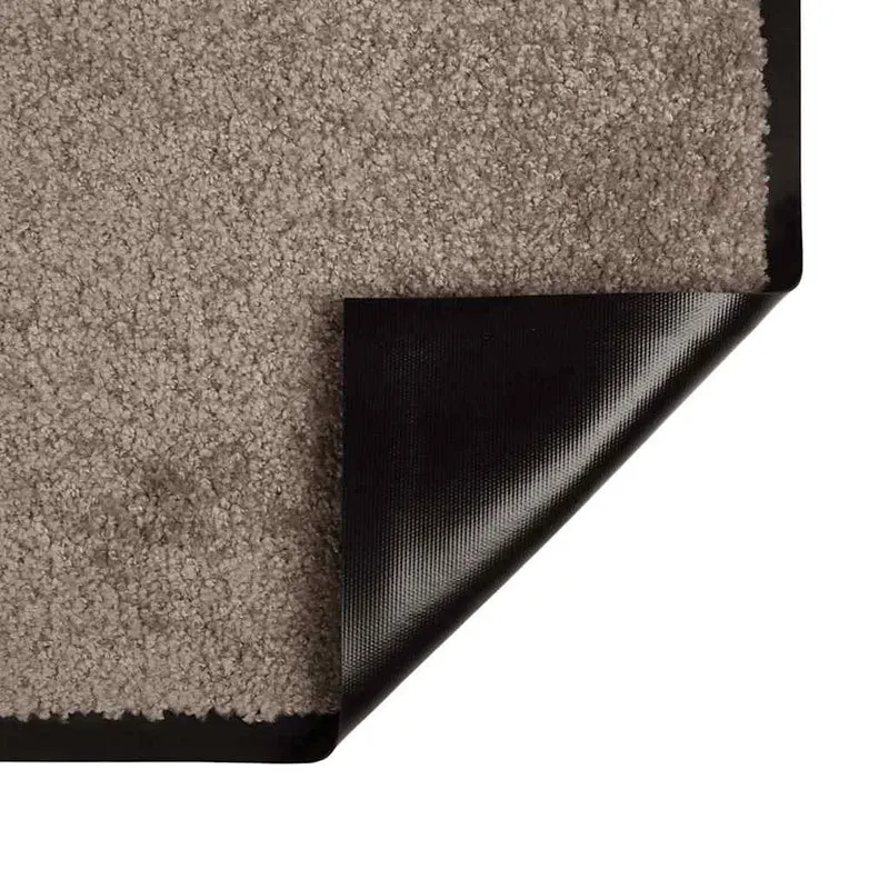Tapis de porte rectangulaire absorbant anti-fatigue 80 x 60 x 1.2 cm en tissu teddy beige 02_0059000