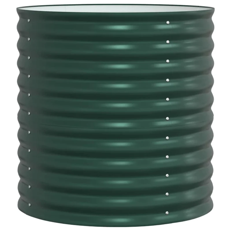 Jardinière surélevée moderne extérieure 80 x 80 x 81 cm design épuré chic en acier vert 02_0058906