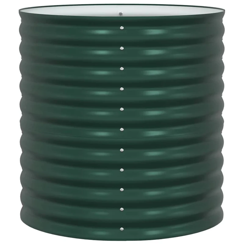 Jardinière surélevée moderne extérieure 80 x 80 x 81 cm design épuré chic en acier vert 02_0058906