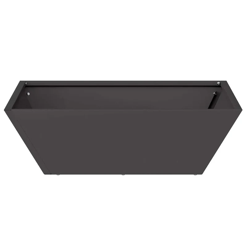 Cache-pot de jardin trapézoïdal moderne extérieur 50 x 50 x 15 cm en acier laminé à froid noir 02_0052382