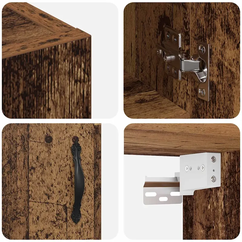 Armoire murale rectangulaire moderne rangement épuré 60 x 31 x 60 cm en bois d'ingénierie bois ancien 02_0052491