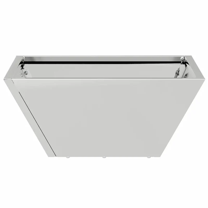 Lot de 5 cache-pots de jardin design moderne trapézoïdal extérieur 35 x 35 x 15 cm en acier galvanisé argent 02_0052365