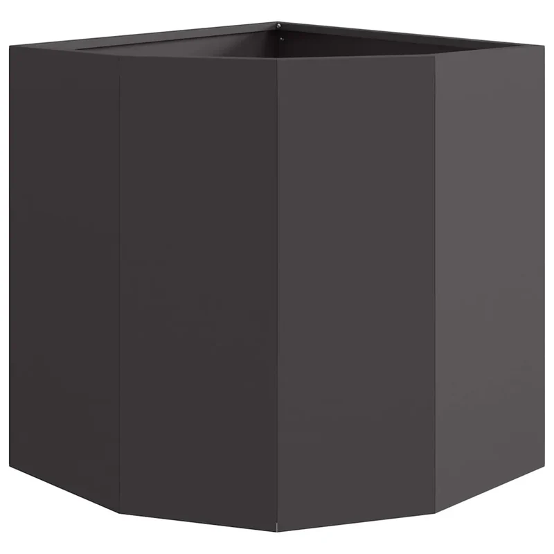 Jardinière d'angle moderne optimisée jardin 45 x 45 x 50 cm en acier noir 02_0052908