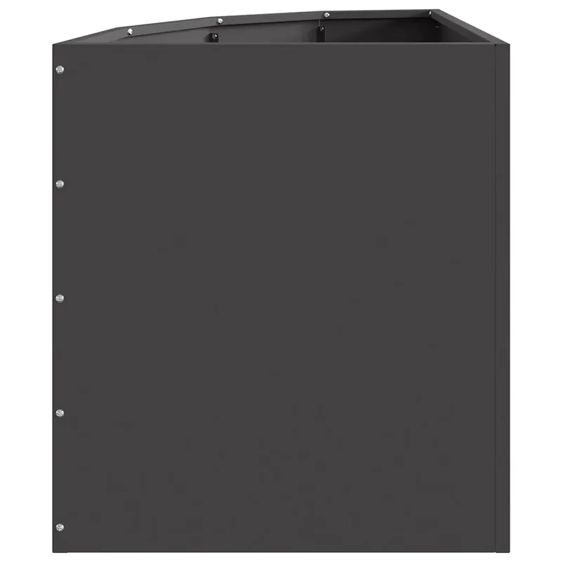 Jardinière d'angle moderne optimisée jardin 45 x 45 x 50 cm en acier noir 02_0052908