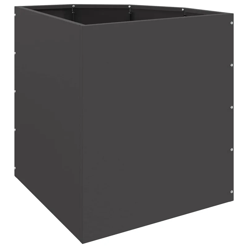 Jardinière d'angle moderne optimisée jardin 45 x 45 x 50 cm en acier noir 02_0052908