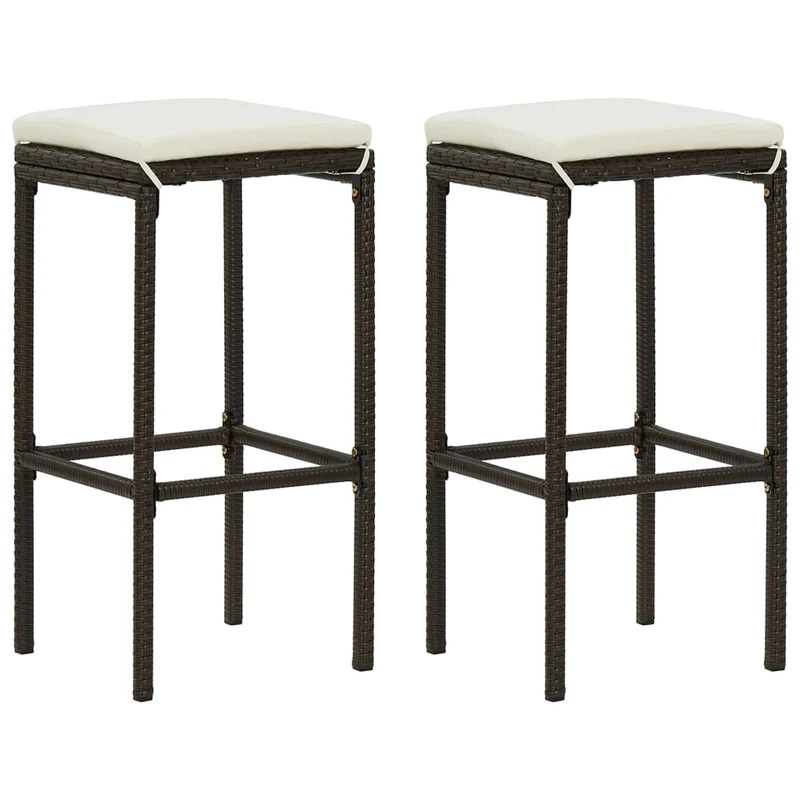 Ensemble de bar de jardin avec coussins 3 pièces marron 02_0013457