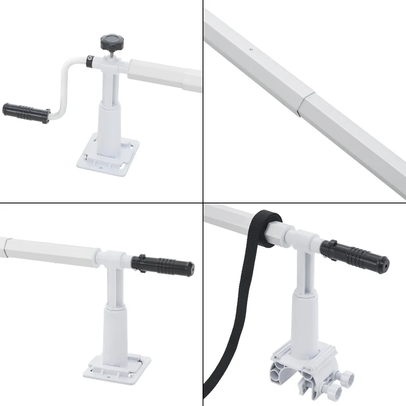 Enrouleur pour bâche de piscine à longueur réglable 147-555 cm 03_0006932