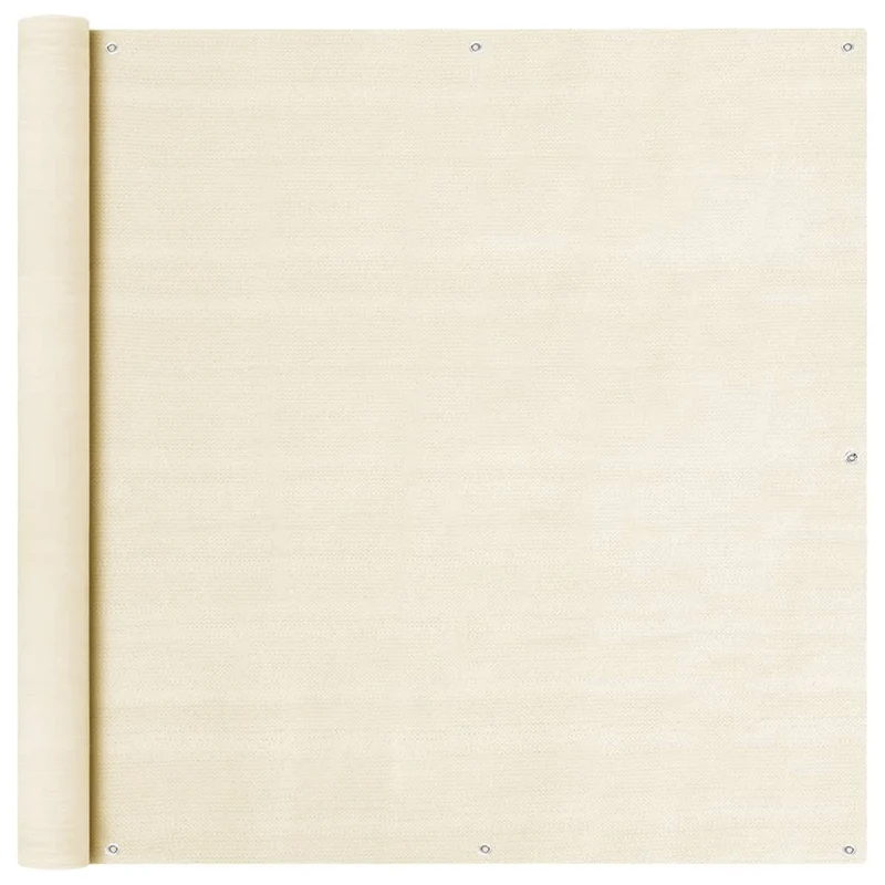 Écran de balcon brise pare vue protection confidentialité 120 x 400 cm PEHD crème 02_0010133