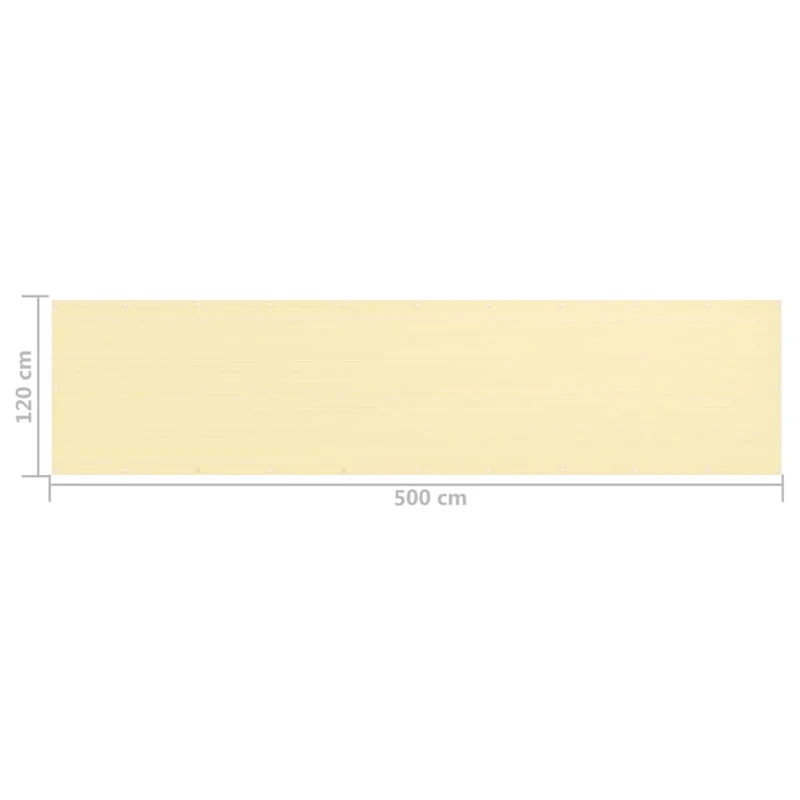 Écran de balcon brise pare vue protection confidentialité 120 x 500 cm PEHD beige 02_0010020