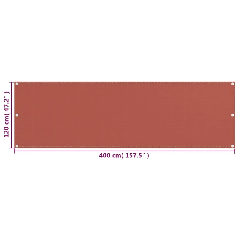 Écran de balcon brise pare vue protection confidentialité 120 x 400 cm PEHD terre cuite 02_0010400