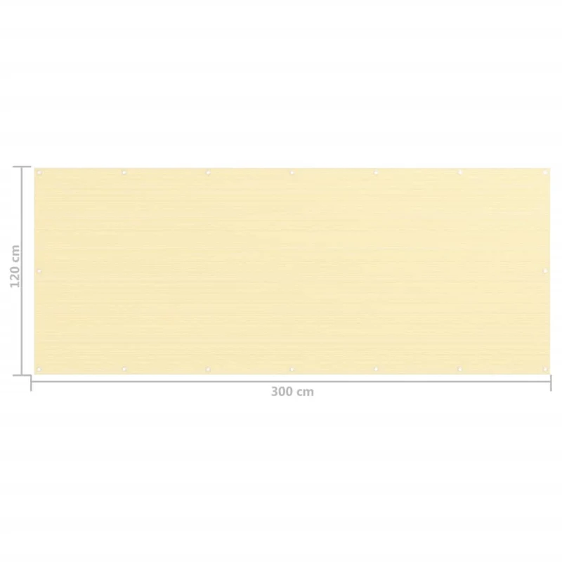 Écran de balcon brise pare vue protection confidentialité 120 x 300 cm PEHD beige 02_0010016