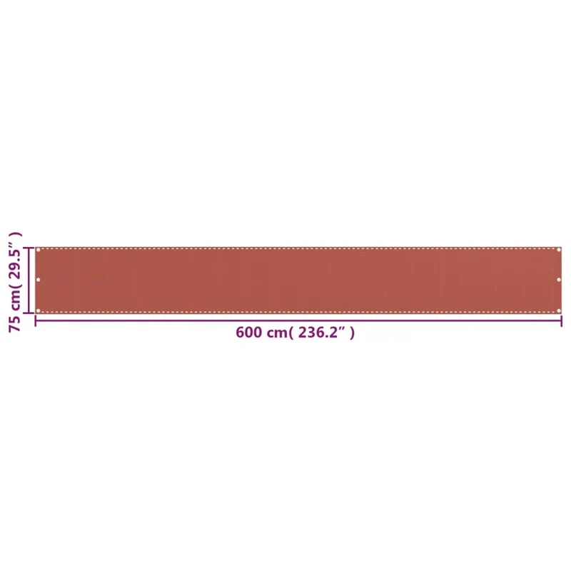 Écran de balcon brise pare vue protection confidentialité 75 x 600 cm PEHD terre cuite 02_0010413