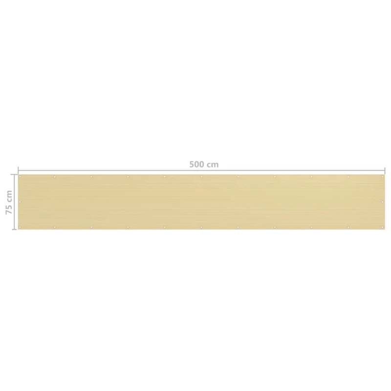 Écran de balcon brise pare vue protection confidentialité 75 x 500 cm PEHD beige 02_0010028