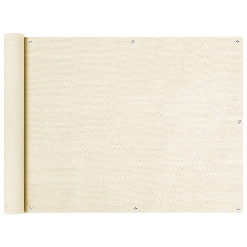 Écran de balcon brise pare vue protection confidentialité 90 x 300 cm PEHD crème 02_0010148