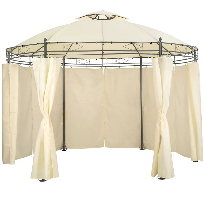 Tonnelle abri de jardin diamètre 3,5 m crème 2208175