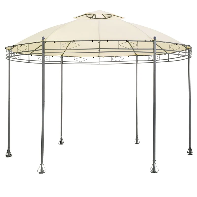 Tonnelle abri de jardin diamètre 3,5 m crème 2208175