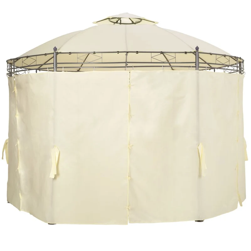 Tonnelle abri de jardin diamètre 3,5 m crème 2208175