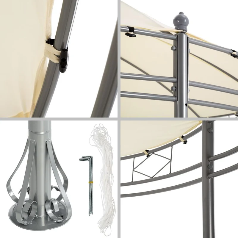 Tonnelle abri de jardin diamètre 3,5 m crème 2208175