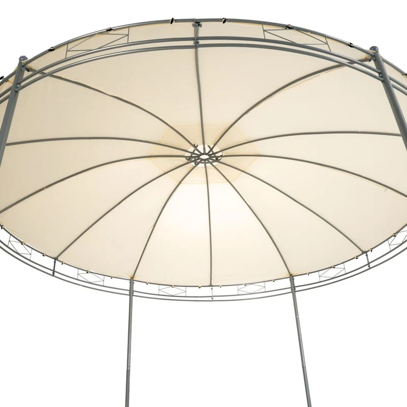 Tonnelle abri de jardin diamètre 3,5 m crème 2208175