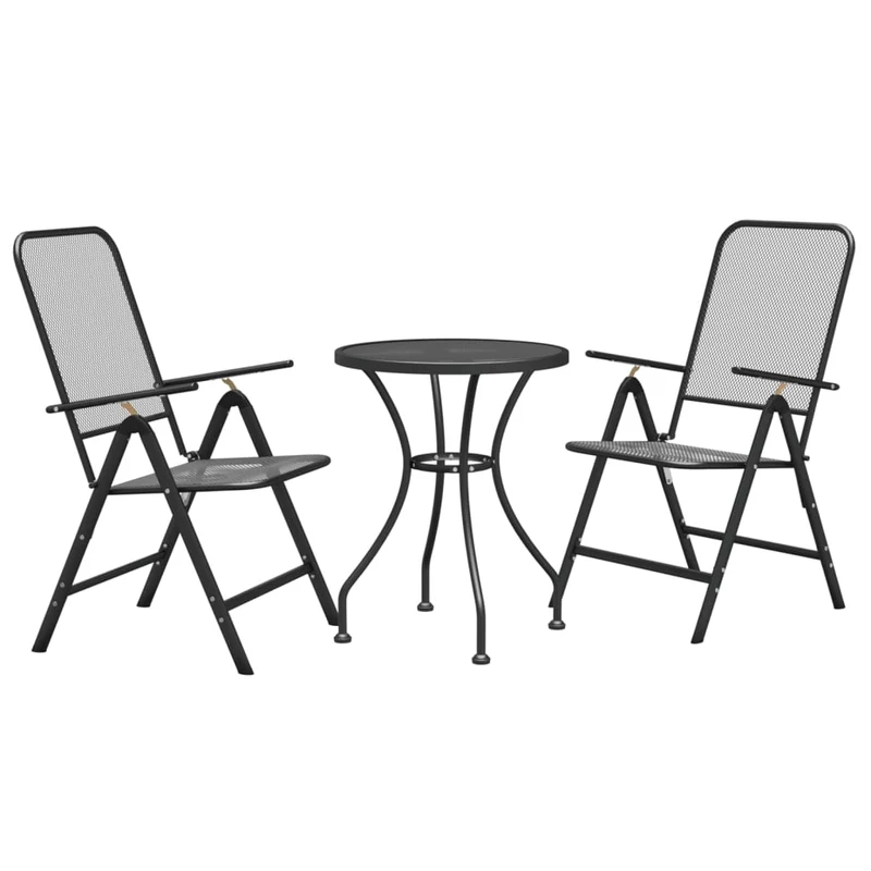Mobilier à dîner salon de jardin 3 pièces maille métal anthracite 02_0014753