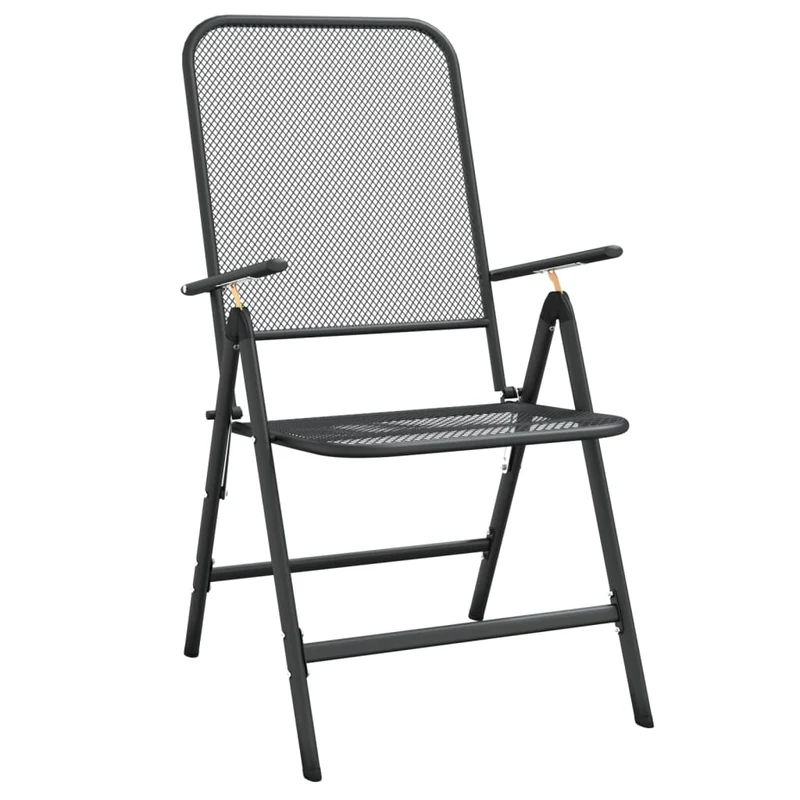 Mobilier à dîner salon de jardin 3 pièces maille métal anthracite 02_0014753