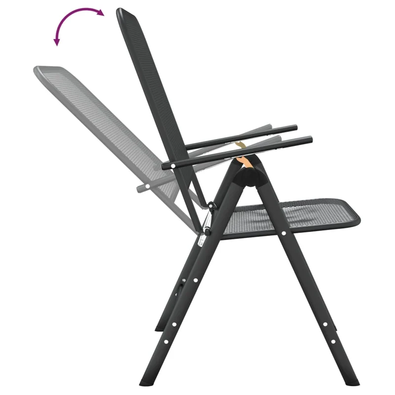 Mobilier à dîner salon de jardin 3 pièces maille métal anthracite 02_0014753