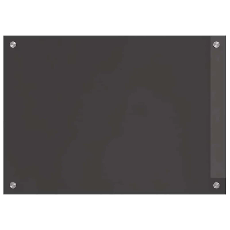 Lot de 2 crédences de cuisine moderne thermorésistantes 70 x 50 cm en verre trempé gris foncé 02_0056239