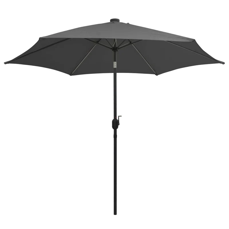 Parasol avec led et mât en aluminium 300 cm anthracite 02_0008082