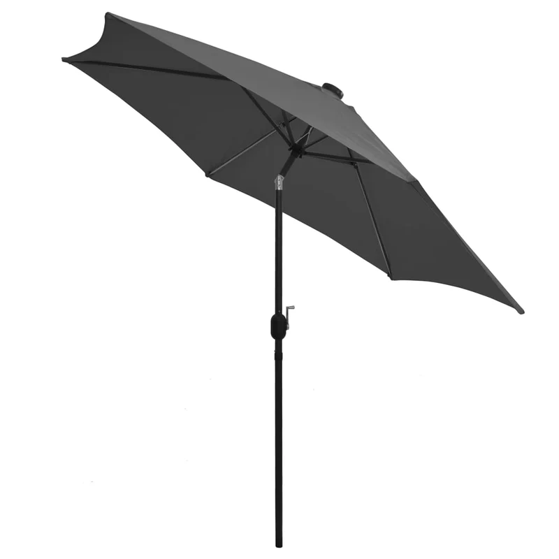 Parasol avec led et mât en aluminium 300 cm anthracite 02_0008082