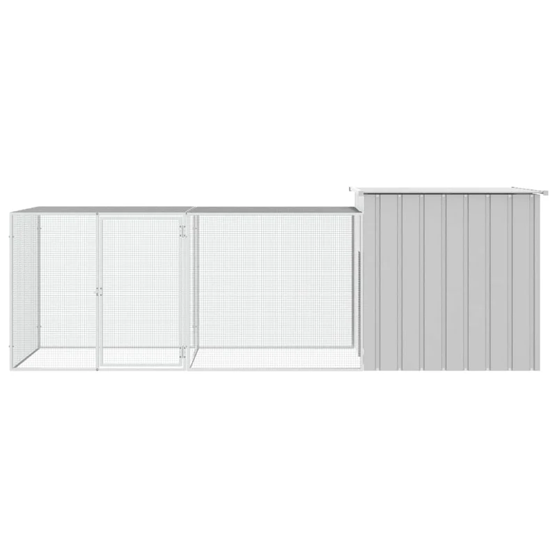 Cage pour poules 300 x 91 x 100 cm acier galvanisé gris 02_0041657