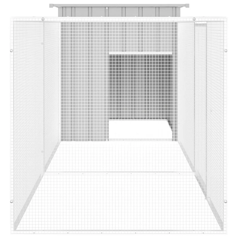 Cage pour poules 300 x 91 x 100 cm acier galvanisé gris 02_0041657