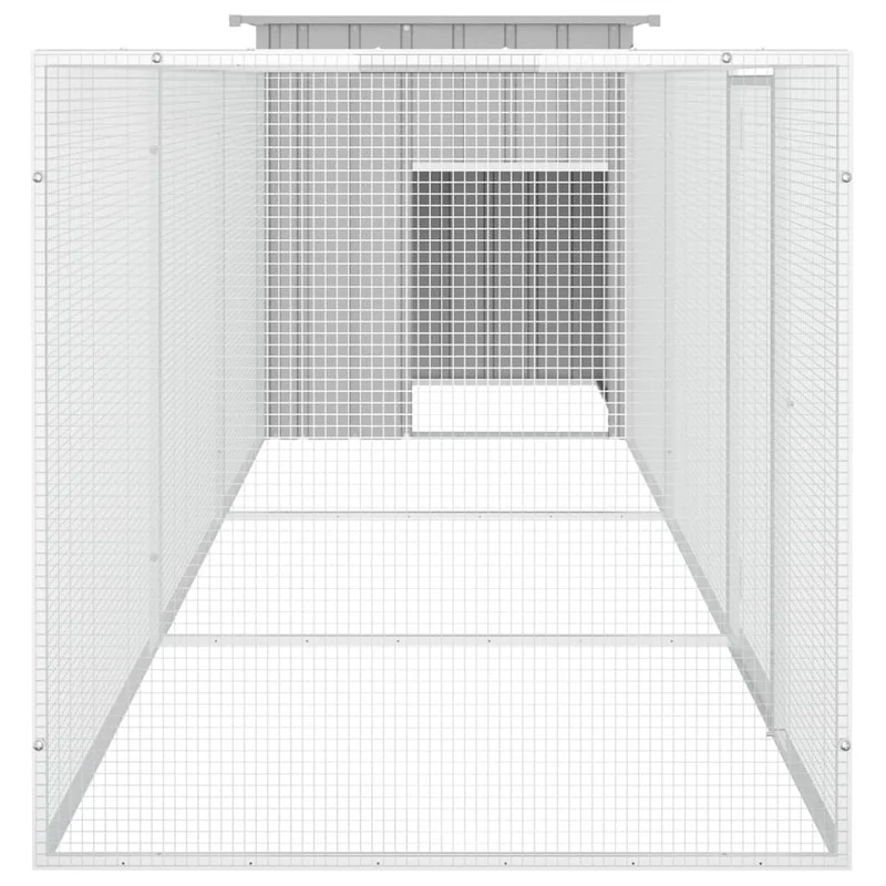 Cage pour poules 400 x 91 x 100 cm acier galvanisé gris 02_0041658